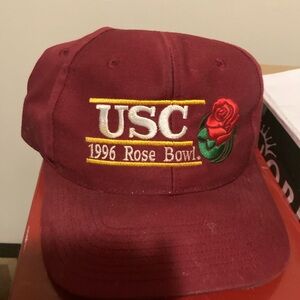 Vintage Maroon Rose Bowl Cap